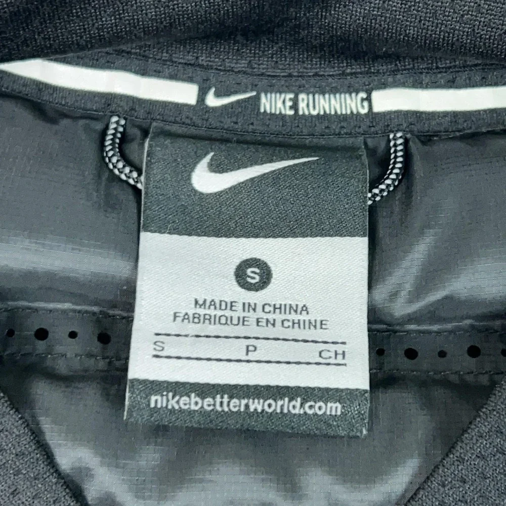 Nike Jacket Womens Small‎ Black AeroLoft Full Zip Down 800 Running Athletic Vest